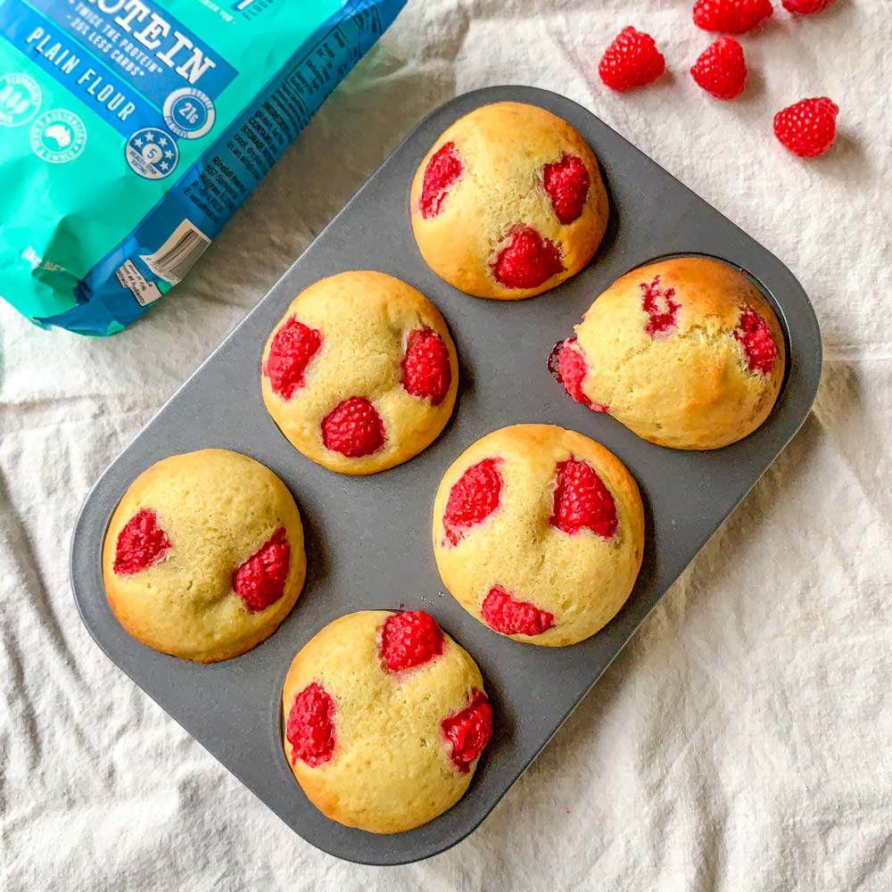 Raspberry Muffins with Vetta SMART Protein Flour