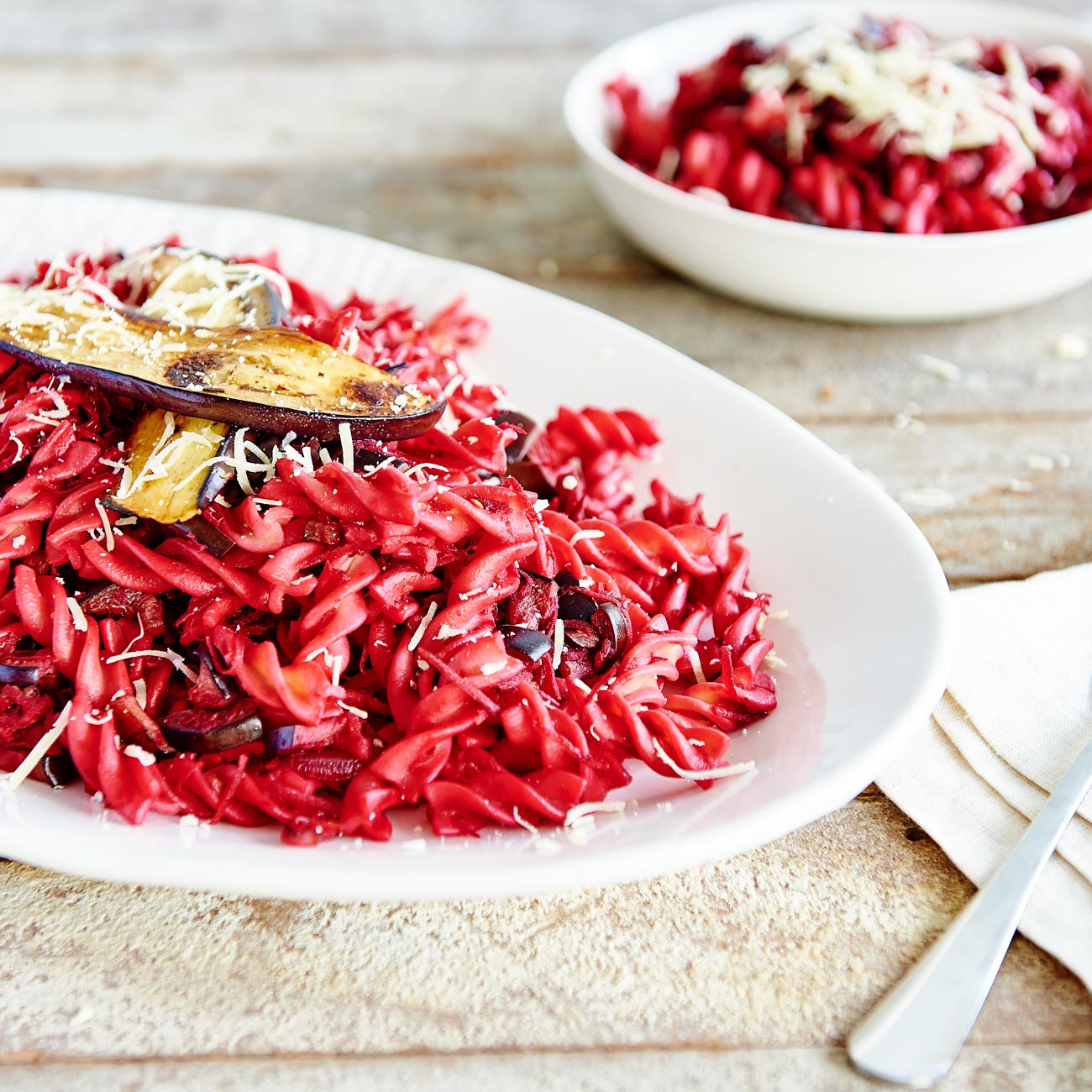 Beetroot and Eggplant Pasta Salad with SMART Protein Spirals